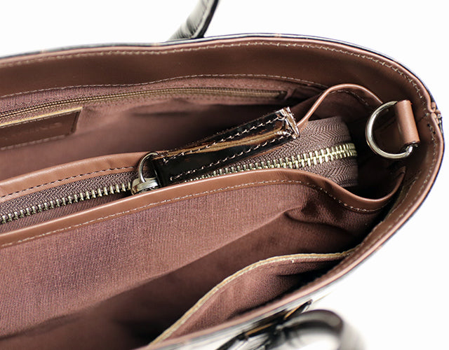 REALMIND / PRIMA 艶めくラージクロコ型押しレザーの2wayバッグ