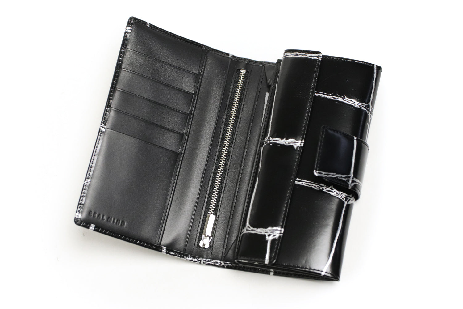 REALMIND / PRIMA 亮面大型鱷魚壓紋皮革皮夾