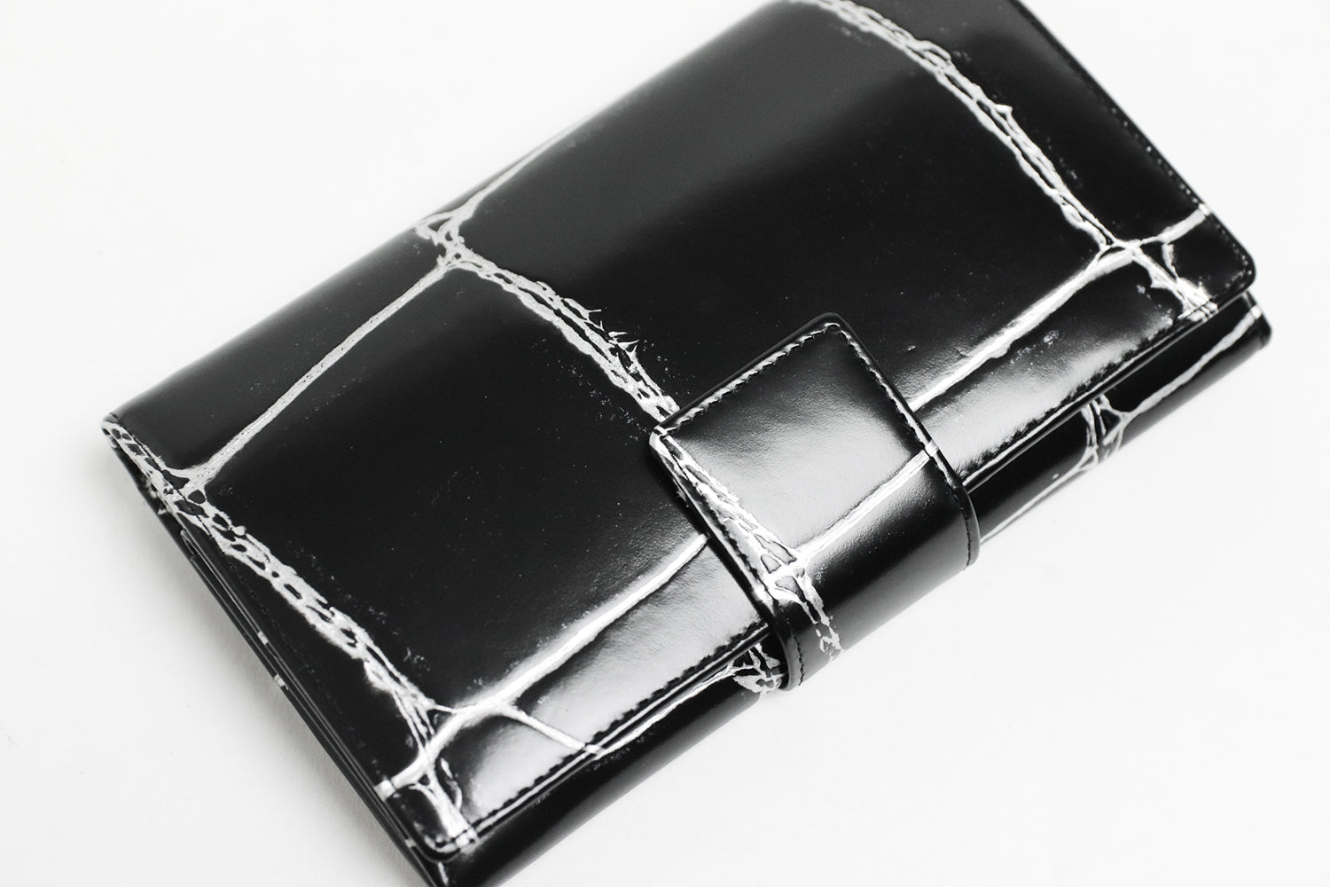 REALMIND / PRIMA 亮面大型鱷魚壓紋皮革皮夾