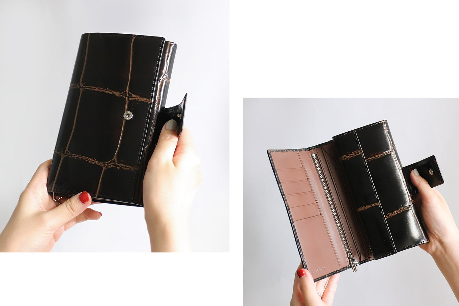 REALMIND / PRIMA 亮面大型鱷魚壓紋皮革皮夾