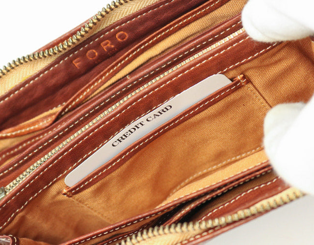 REALMIND / FORO A unique texture. Soft and lightweight high-quality piece-dyed horse tan leather long wallet