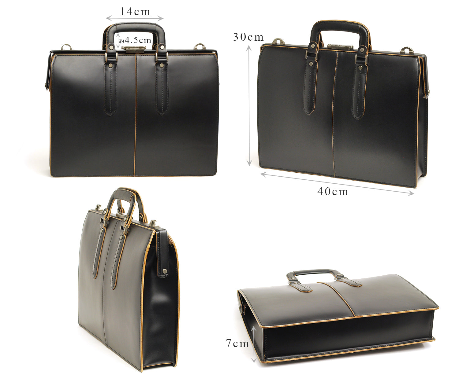 COMPLEX GARDENS / Karedan Dulles-type 2-way briefcase made of transparent cowhide leather and glass