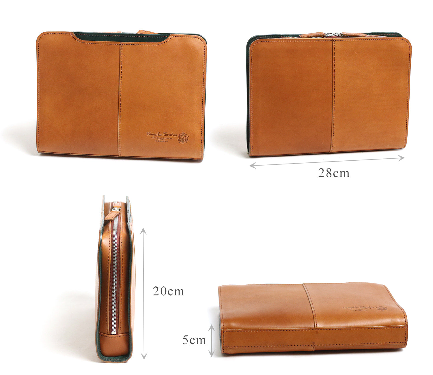 COMPLEX GARDENS / 眼蔵 ゲンゾウ 上質で肉厚なバケッタレザーを贅沢に使用したラウンドジップクラッチバッグ