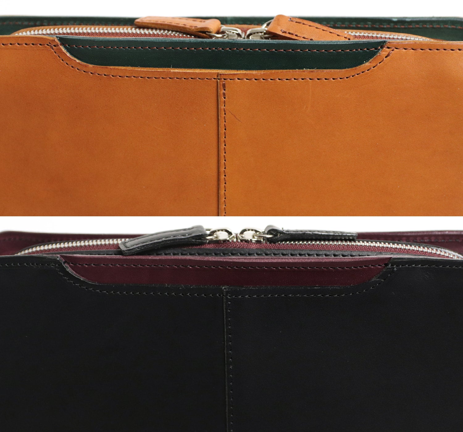 COMPLEX GARDENS / 眼蔵 ゲンゾウ 上質で肉厚なバケッタレザーを贅沢に使用したラウンドジップクラッチバッグ