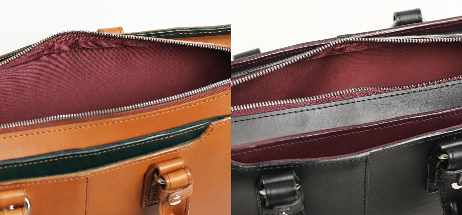 COMPLEX GARDENS / 眼蔵 ゲンゾウ 上質で肉厚なバケッタレザーを贅沢に使用したラウンドジップB4ブリーフケース