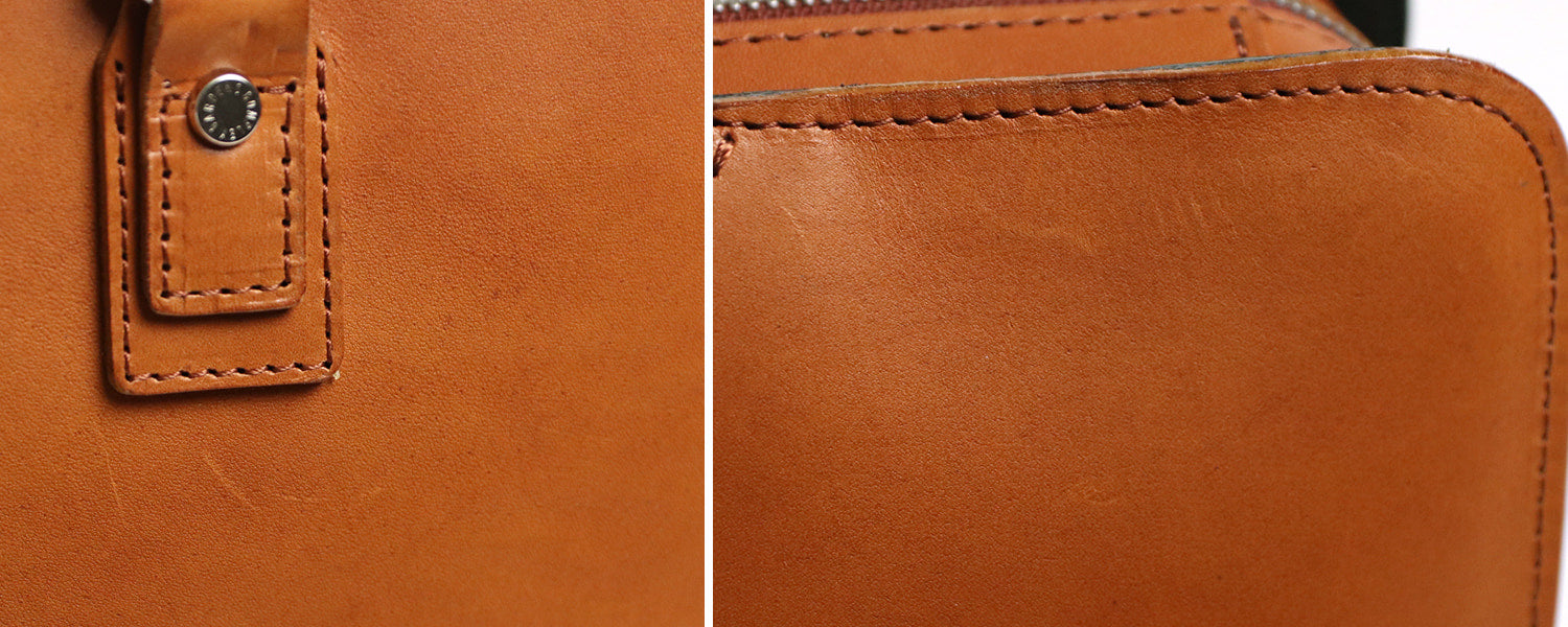 COMPLEX GARDENS / 眼蔵 ゲンゾウ 上質で肉厚なバケッタレザーを贅沢に使用したラウンドジップB4ブリーフケース