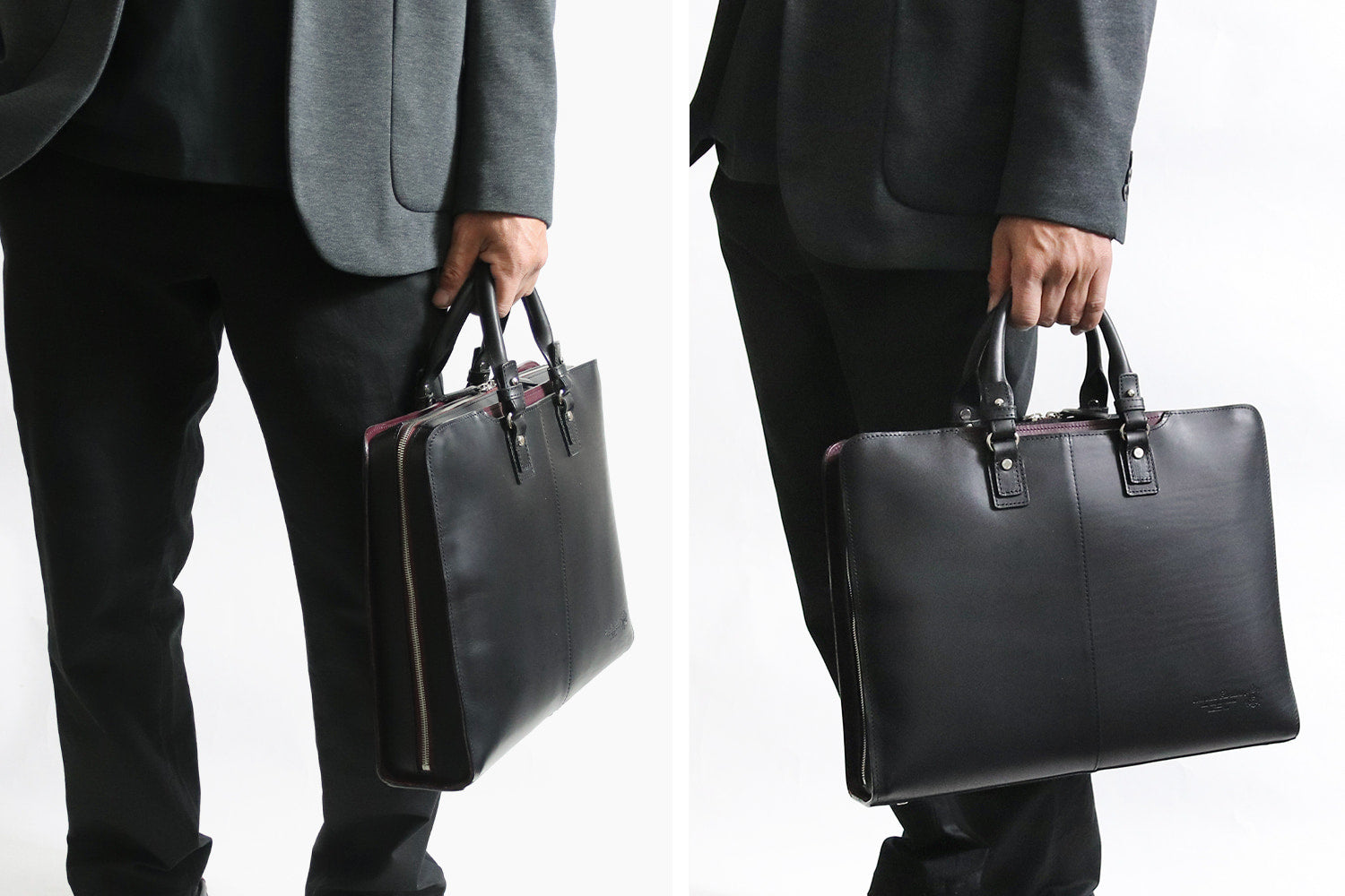 COMPLEX GARDENS / 眼蔵 ゲンゾウ 上質で肉厚なバケッタレザーを贅沢に使用したラウンドジップB4ブリーフケース