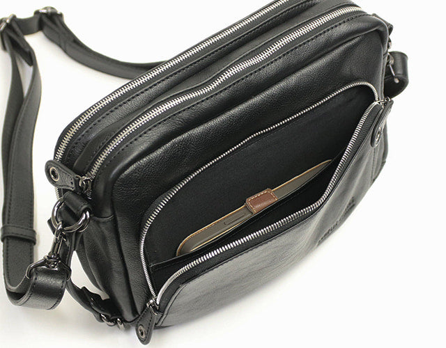 COMPLEX GARDENS / Gigei Soft and lightweight Bangladeshi kip all-leather 2-way shoulder bag M that can also be used as a vertical shoulder bag