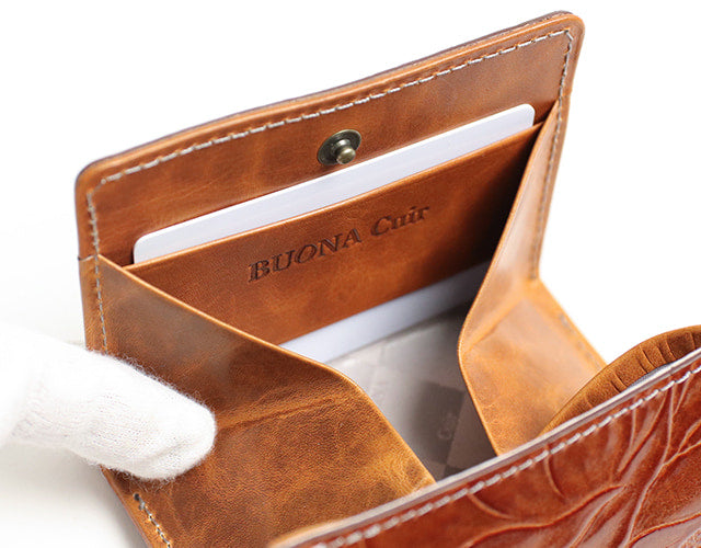 BUONA Cuir / Rosa Sax 緊湊型錢包,採用光滑的意大利牛皮製成