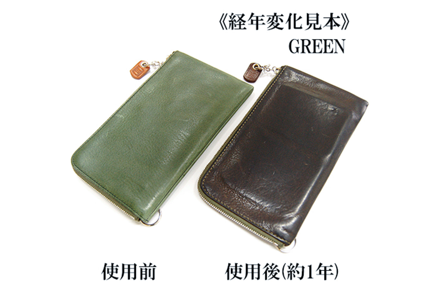 CRAMP / Ikenohata Ginkakuten 義大利收縮皮革,具有豐富的表現力。中號 L 型拉鍊超薄錢包