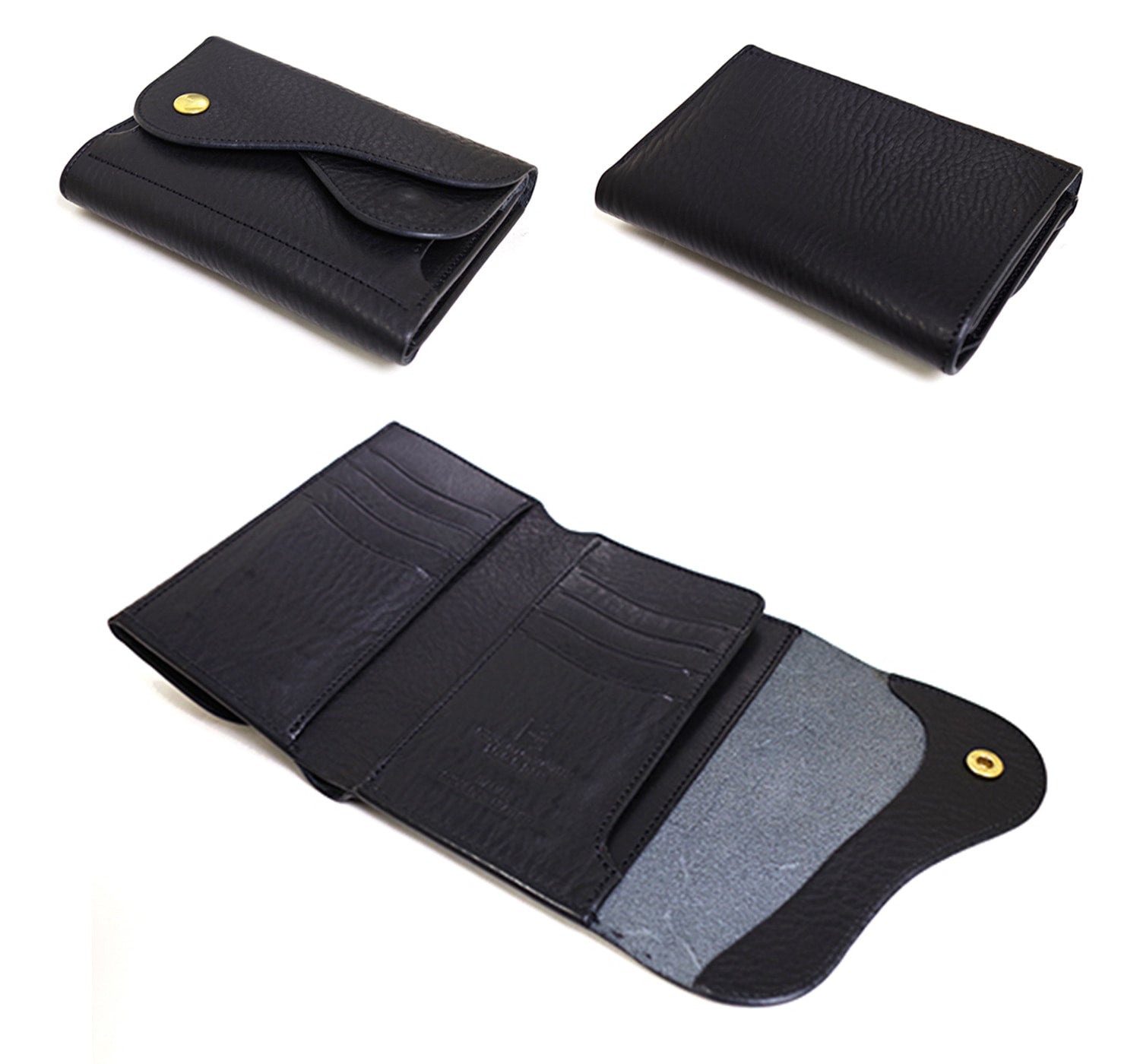 CRAMP / Ikenohata Ginkakuten 義大利收縮皮革,具有豐富的表現力。兼具儲存容量和尺寸的雙翻蓋中錢包