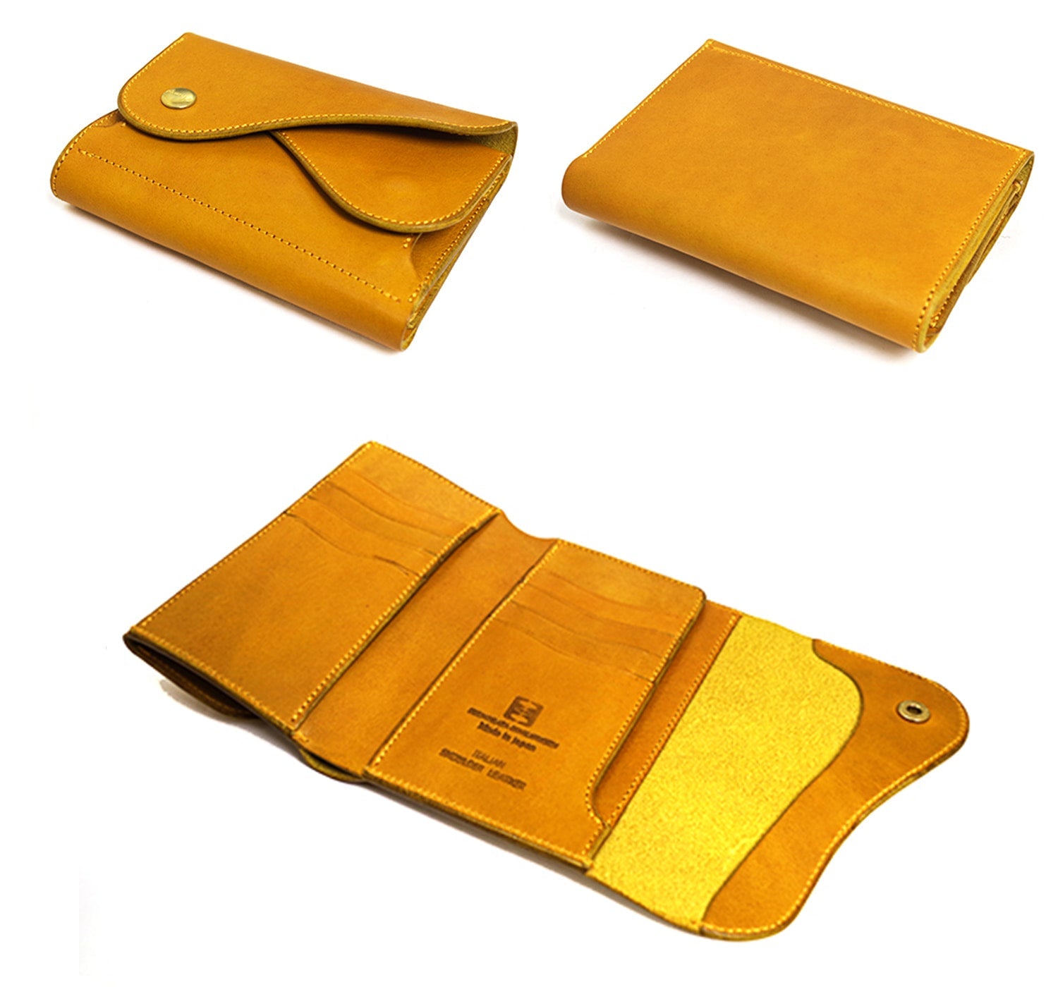 CRAMP / Ikenohata Ginkakuten 義大利收縮皮革,具有豐富的表現力。兼具儲存容量和尺寸的雙翻蓋中錢包
