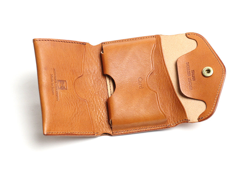 CRAMP / 池之端銀革店 表情豊かなイタリア製シュリンクレザー。 カードケースサイズのコンパクトウォレット (リニューアル版)