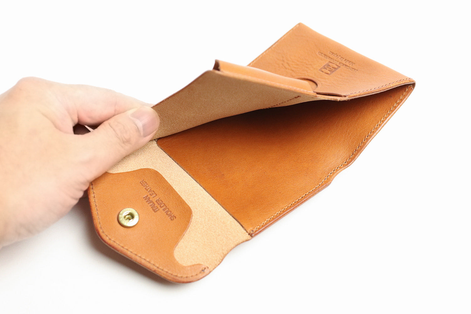 CRAMP / 池之端銀革店 表情豊かなイタリア製シュリンクレザー。 カードケースサイズのコンパクトウォレット (リニューアル版)