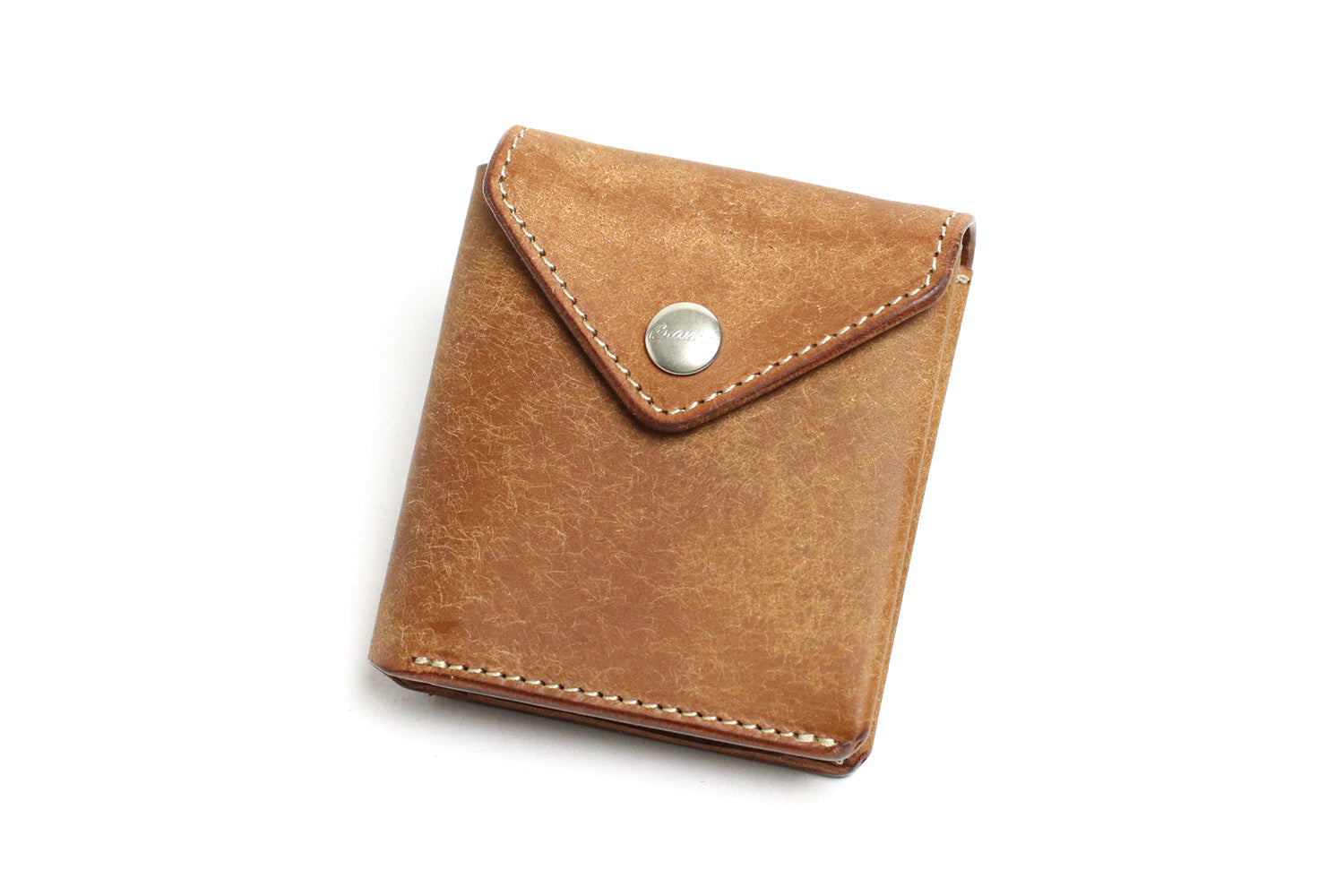 CRAMP / 池之端銀革店 劇的なエイジングを楽しめるプエブロレザー。大容量コインケースを備えたギャルソンスリムウォレット