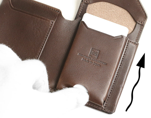 CRAMP / 池之端銀革店 劇的なエイジングを楽しめるプエブロレザー。大容量コインケースを備えたギャルソンスリムウォレット