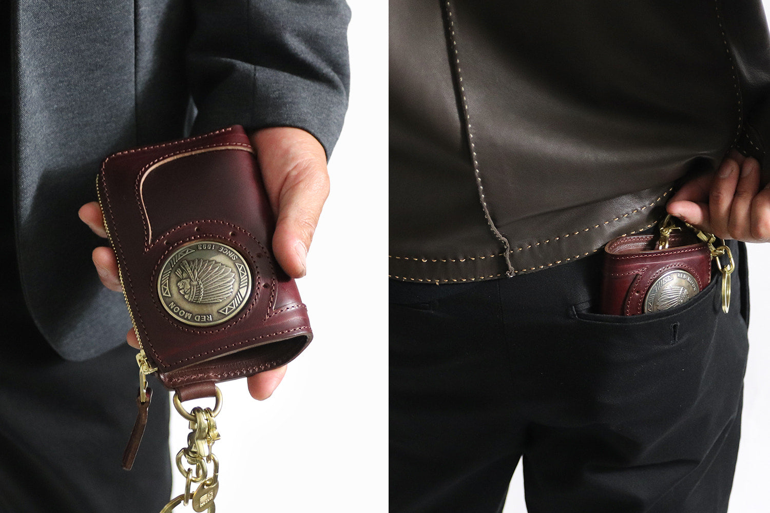 REDMOON / ホーウィン(HORWEEN)クロムエクセルレザー BAREBACK L-zip MIDDLE WALLET