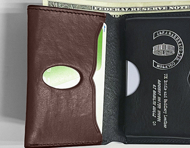 Dual / 池之端銀革店 透明感のあるツヤが現れるサドルプルアップレザー カードケースサイズのコンパクトウォレット