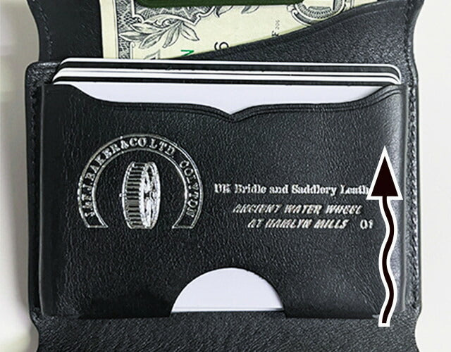 Dual / 池之端銀革店 透明感のあるツヤが現れるサドルプルアップレザー カードケースサイズのコンパクトウォレット