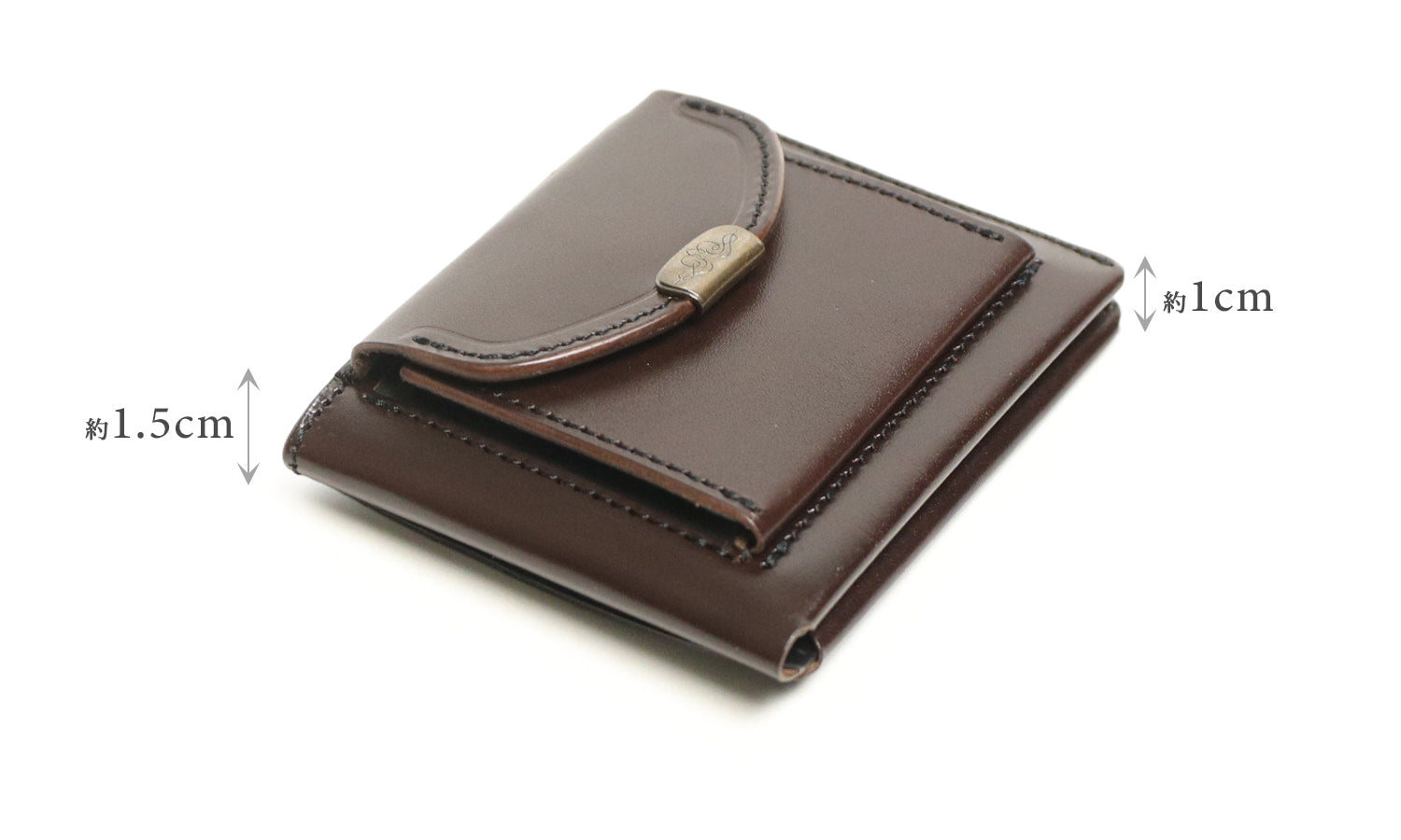 Dual / 池之端銀革店 透明感のあるツヤが現れるサドルプルアップレザー スリムウォレット