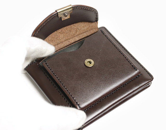 Dual / Ikenohata Ginkawa-ten Saddle Pull-up Leather Slim Wallet with a Translucent Luster