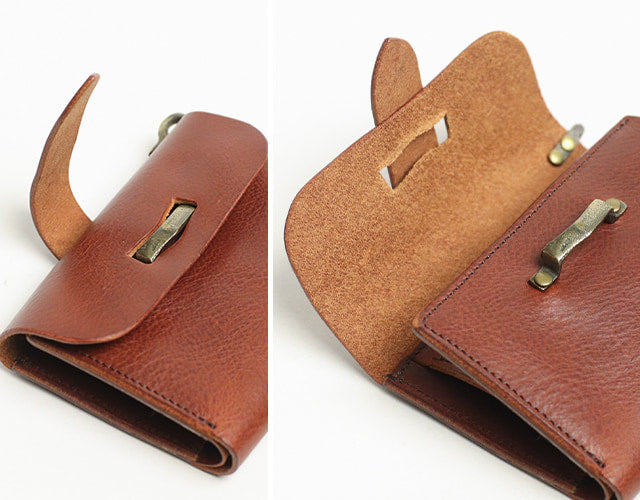 Haru / Ikenohata Ginkakuten Original brass swivel accent. Vintage-like middle wallet