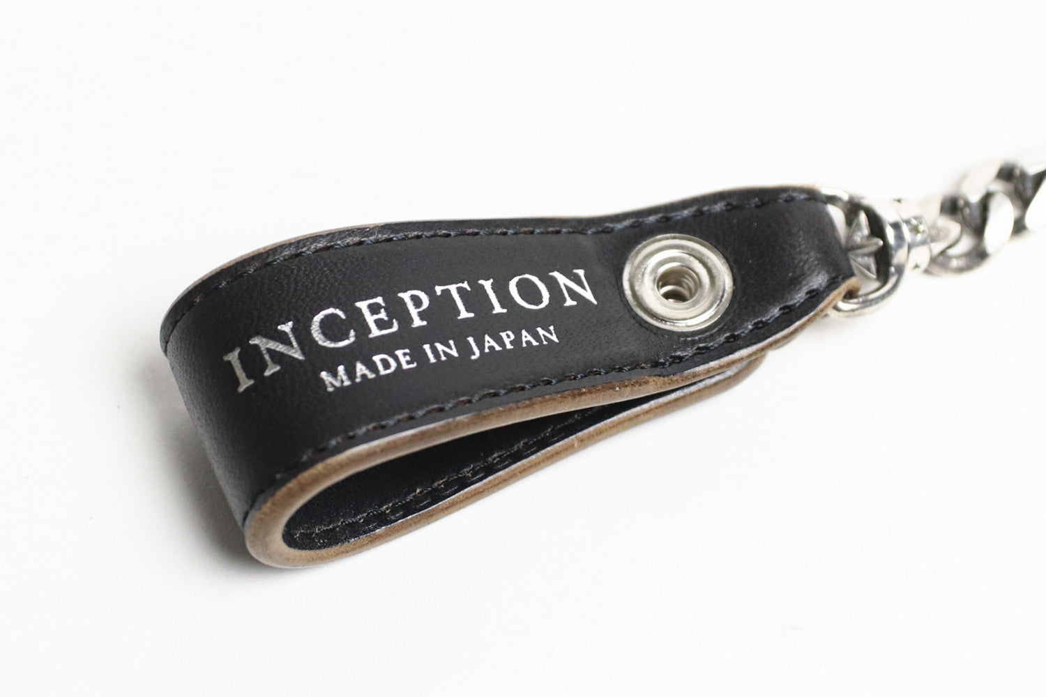 INCEPTION / HORSE BUTT LEATHER BRASS CHAIN (SILVER PLATING)