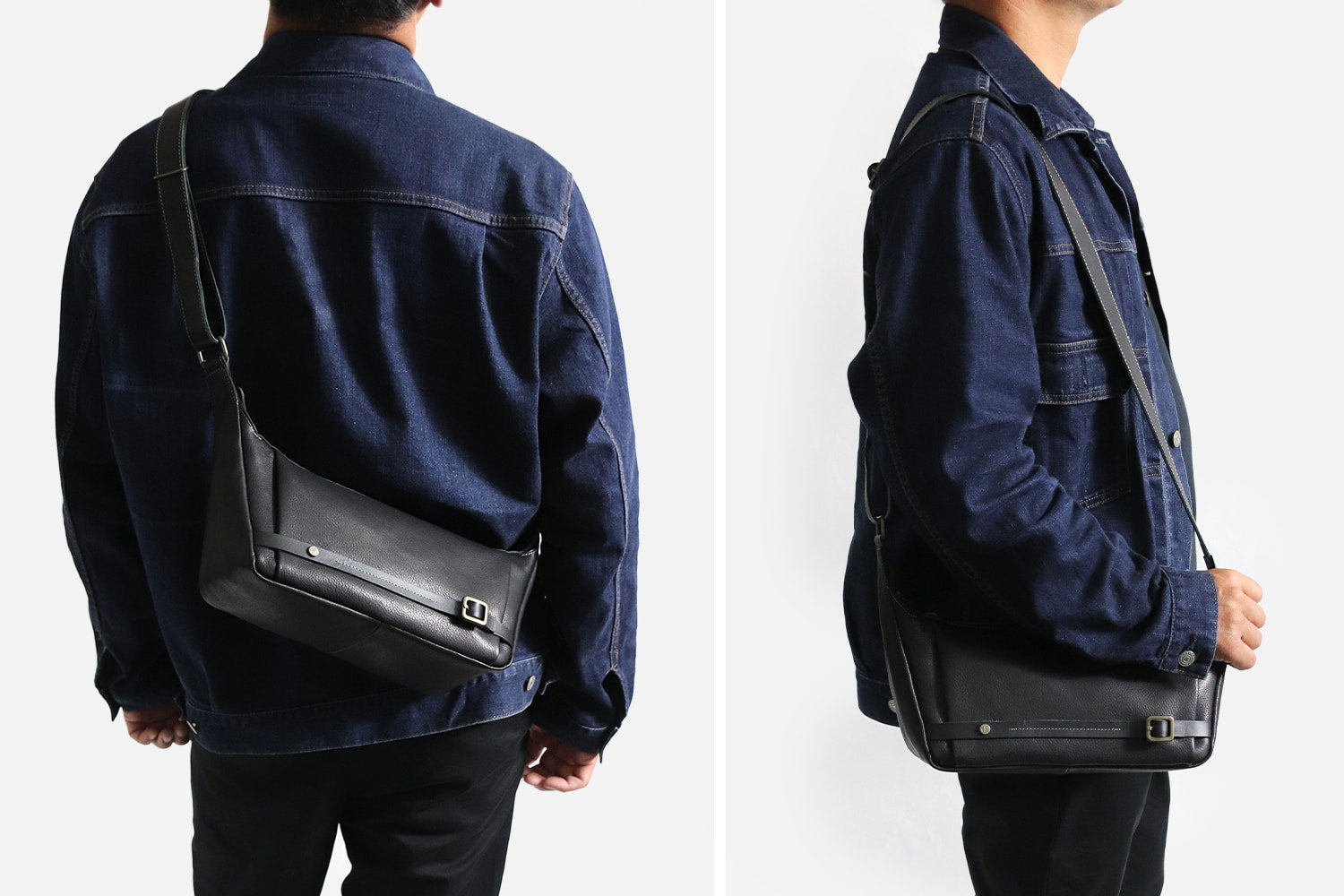 JYO ARVINISTA APRICA: Boldly designed shoulder bag made of soft, high-quality Japanese cowhide with belt details
