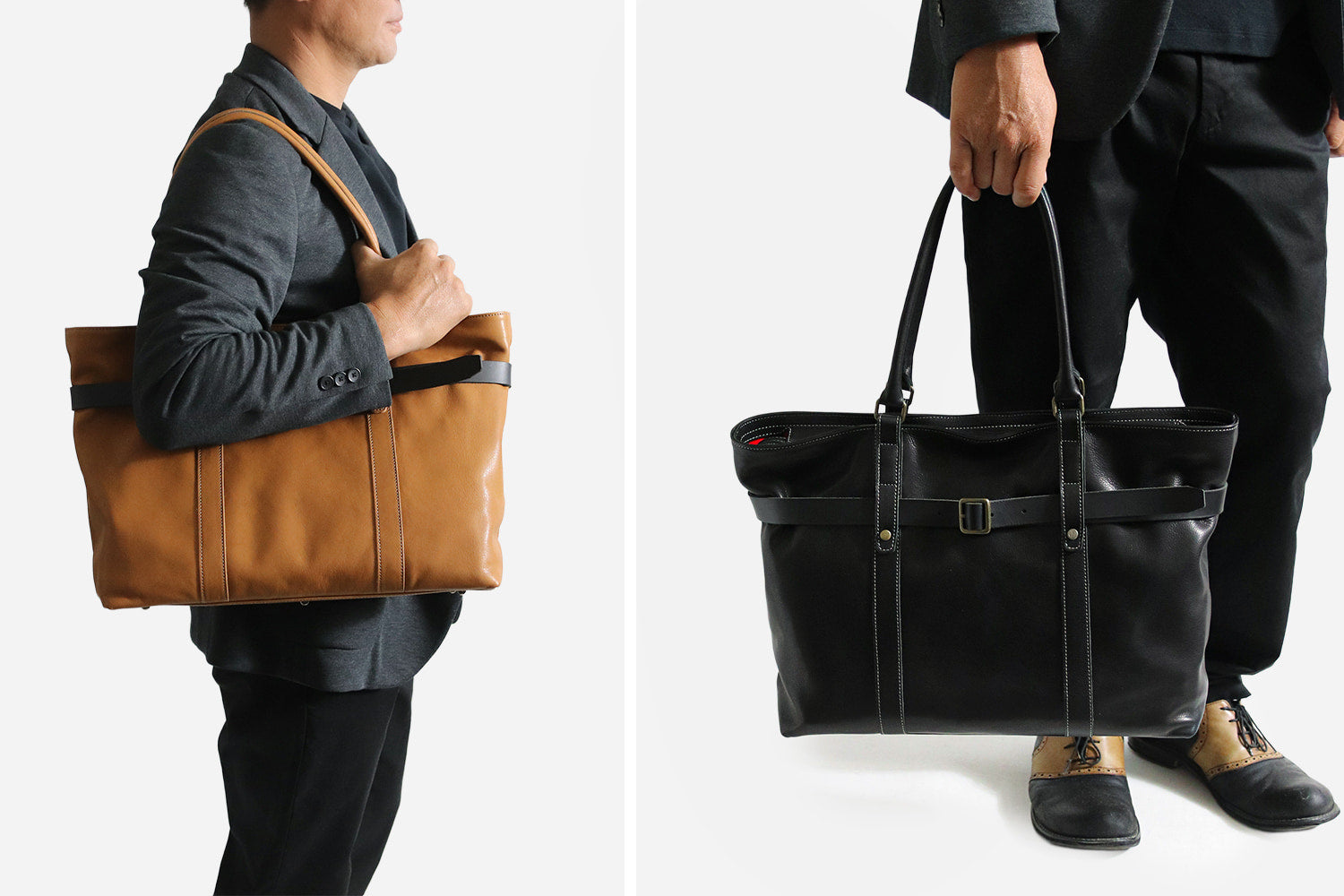 JYO ARVINISTA APRICA Japanese cowhide x belt design, a bold, soft, high-quality leather tote bag