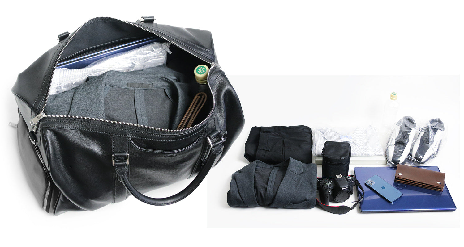 SEEKER / SWORD 旅行、ゴルフに。ベジタブルタンニンレザーのシューズポケット付き2wayボストン