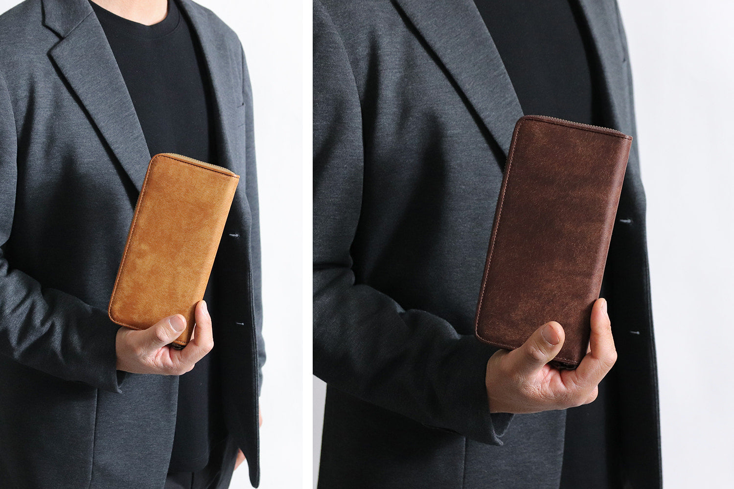 sot / Pueblo Leather 享受隨著時間推移而發生的獨特變化。展現義大利皮革獨特魅力的圓形拉鍊長皮夾