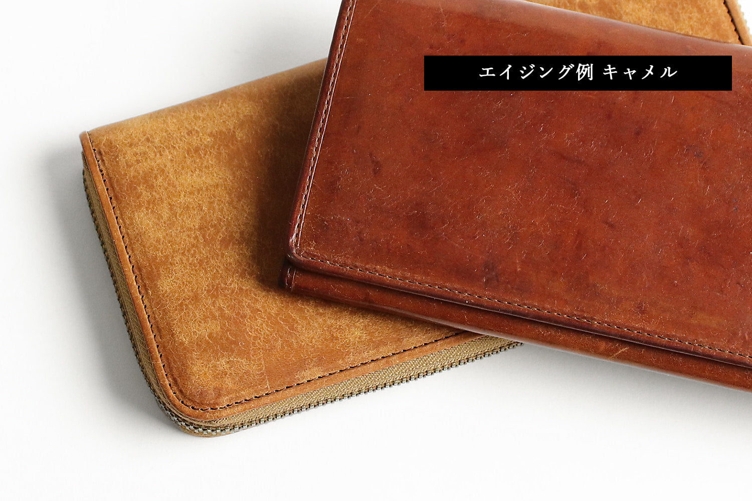 sot / Pueblo Leather 享受隨著時間推移而發生的獨特變化。展現義大利皮革獨特魅力的圓形拉鍊長皮夾