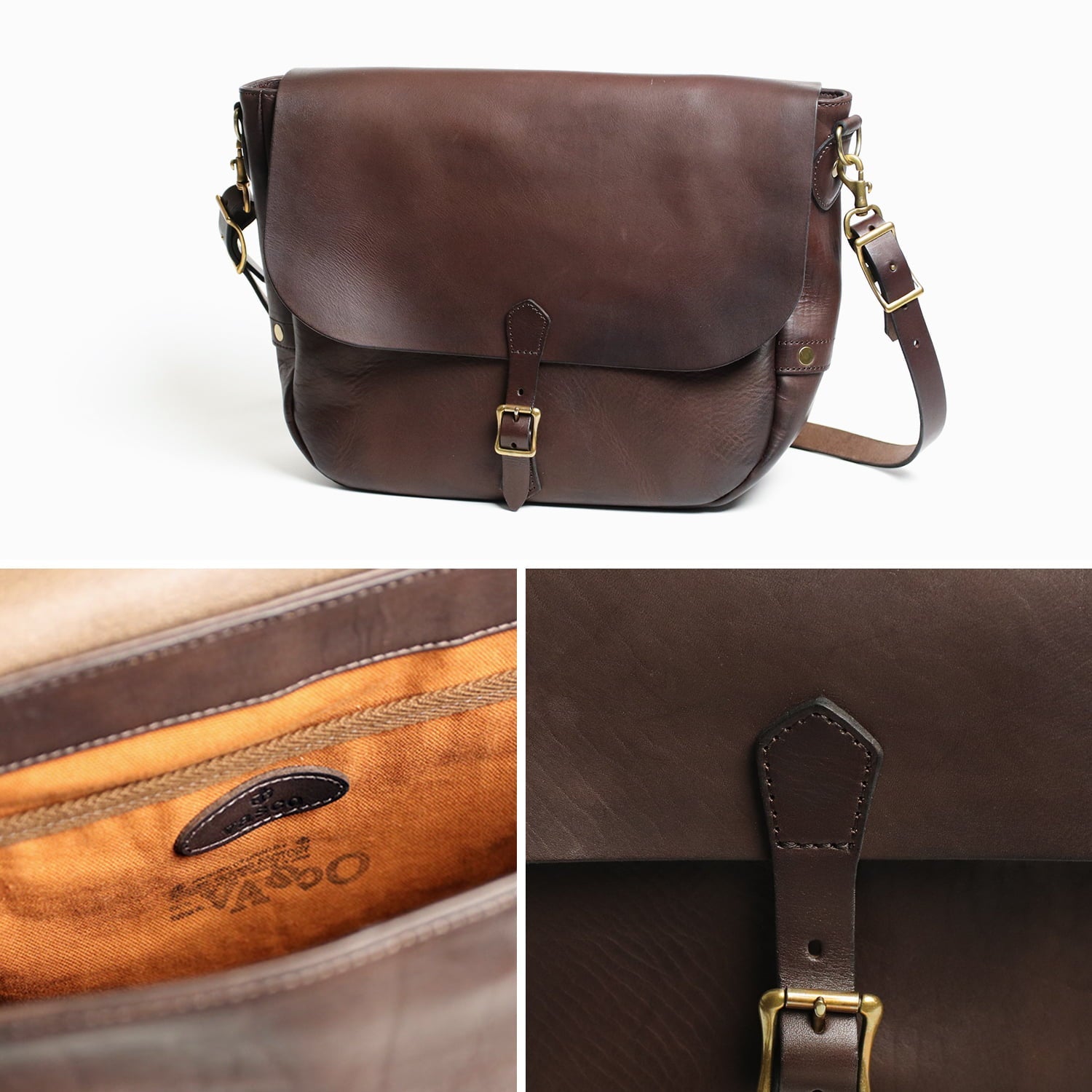 vasco / LEATHER POSTMAN SHOULDER BAG -LARGE(PLANE/U.S.MAIL)