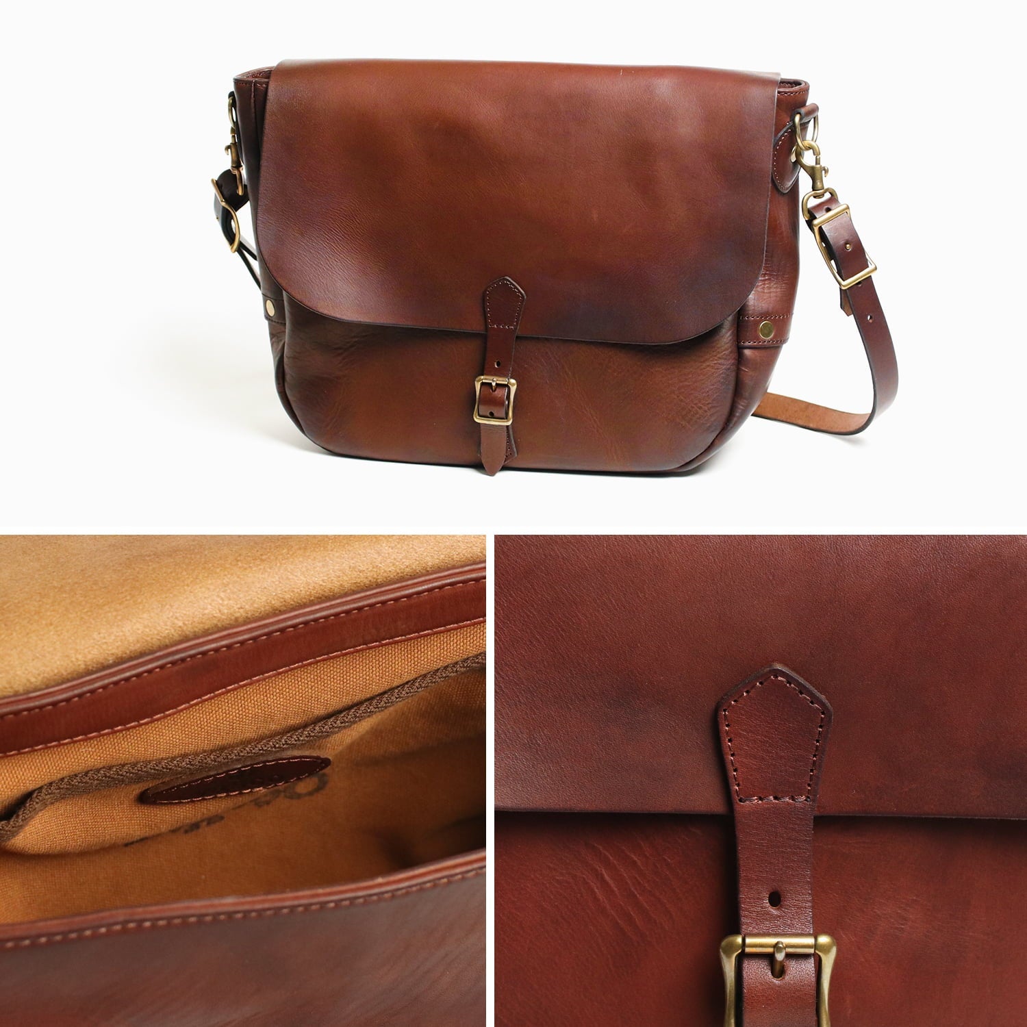 vasco / LEATHER POSTMAN SHOULDER BAG -LARGE(PLANE/U.S.MAIL)