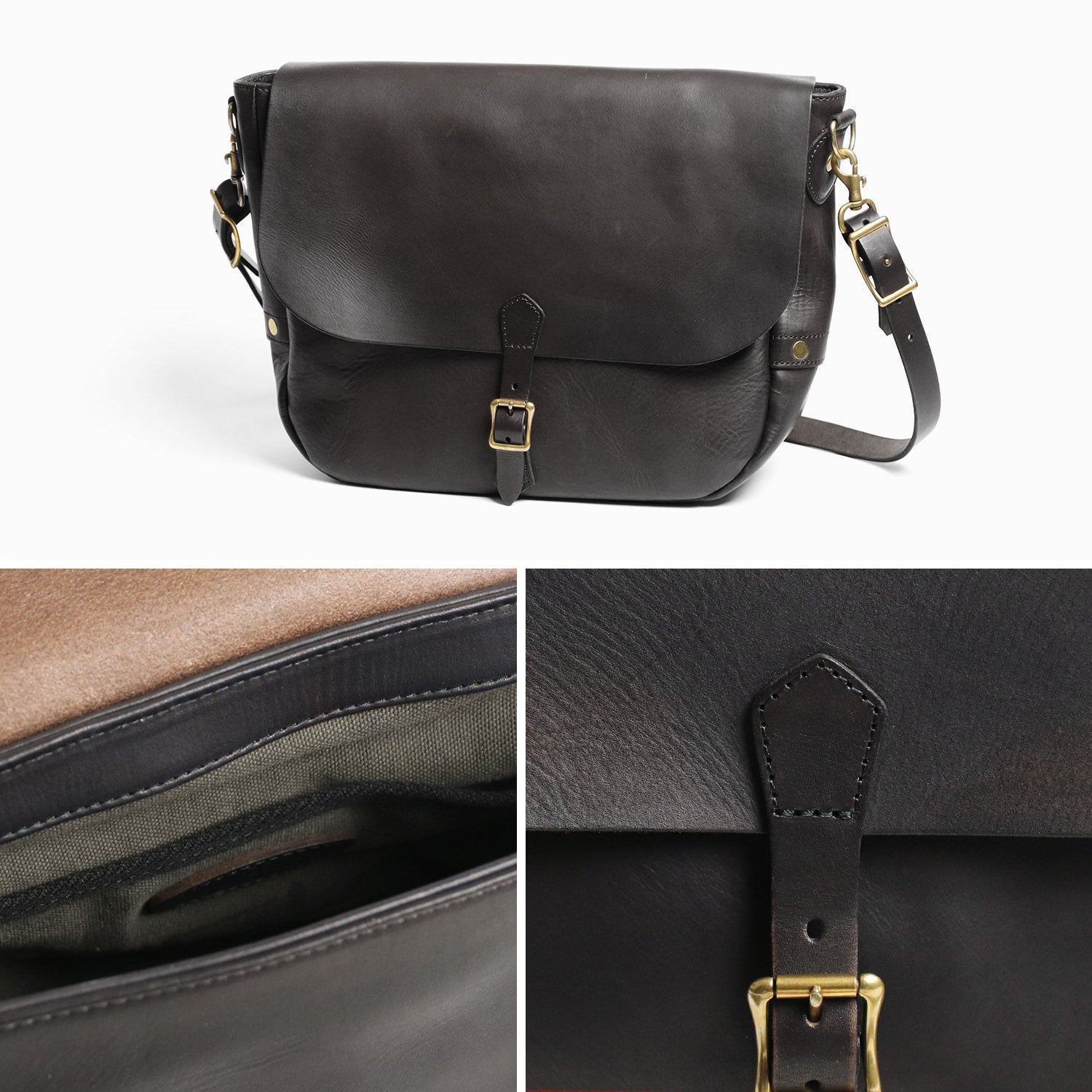 vasco / LEATHER POSTMAN SHOULDER BAG -LARGE(PLANE/U.S.MAIL)