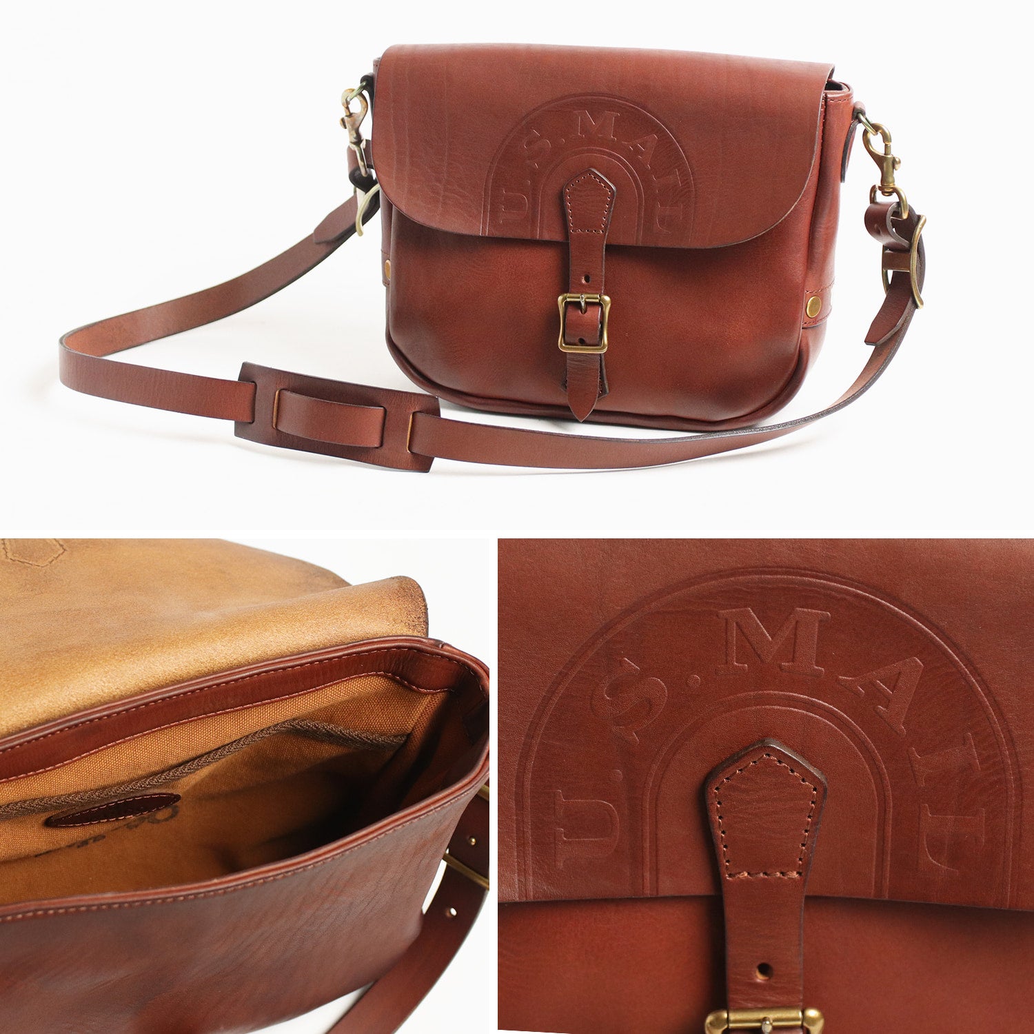 vasco / LEATHER POSTMAN SHOULDER BAG -SMALL(PLANE/U.S.MAIL)