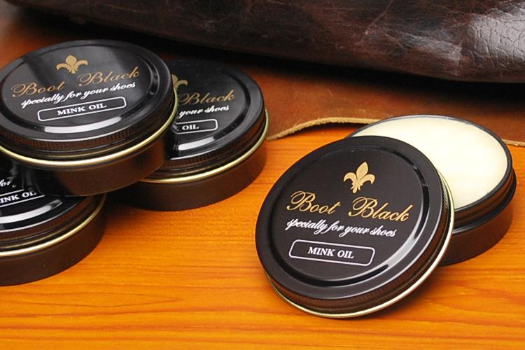 COLUMBUS Boot black mink oil leather care cream