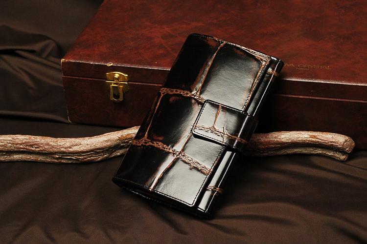 REALMIND / PRIMA 亮面大型鱷魚壓紋皮革皮夾