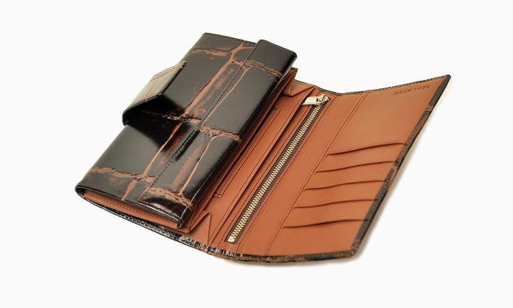 REALMIND / PRIMA 亮面大型鱷魚壓紋皮革皮夾