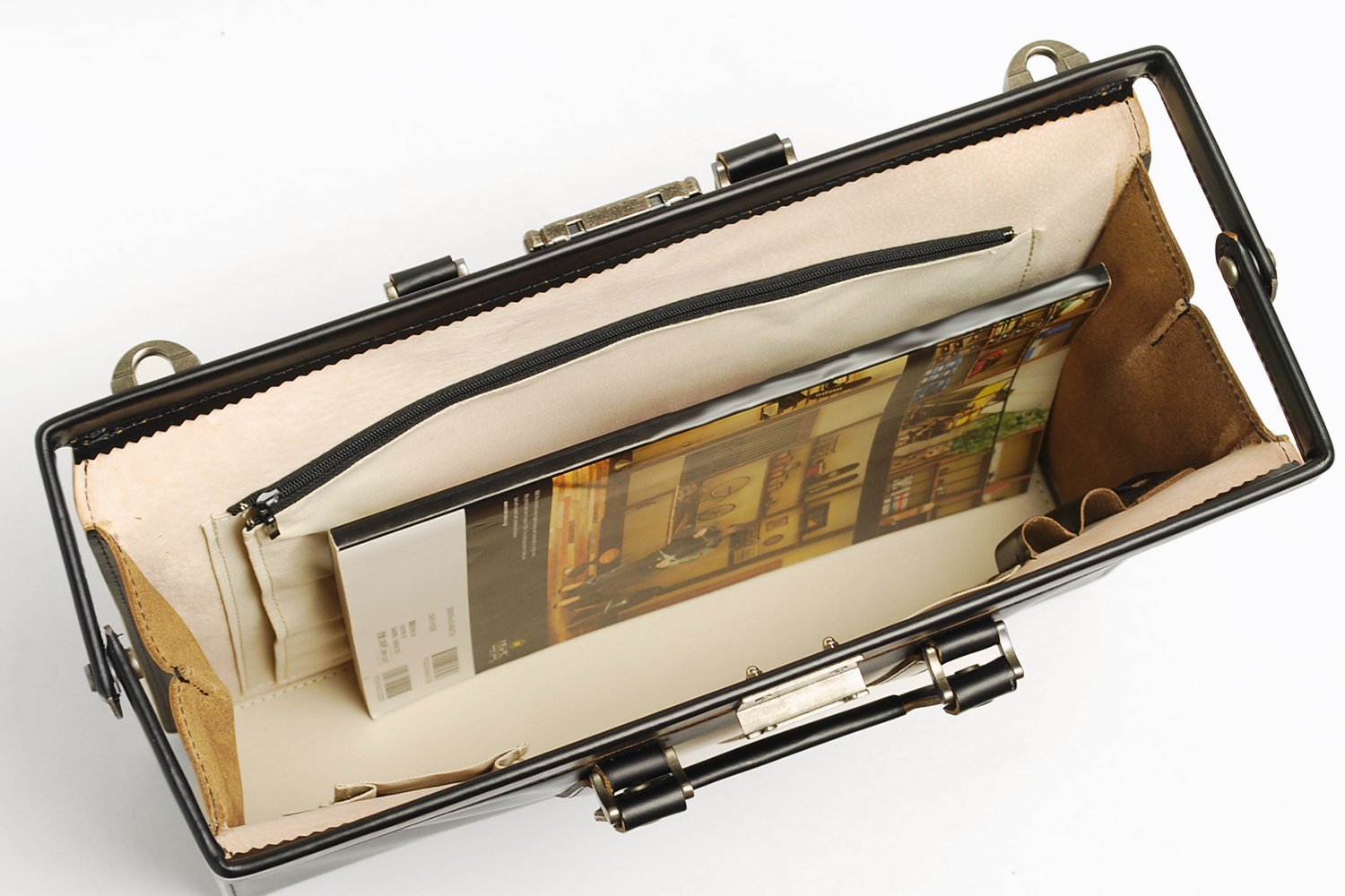 COMPLEX GARDENS / Karedan Dulles-type 2-way briefcase made of transparent cowhide leather and glass
