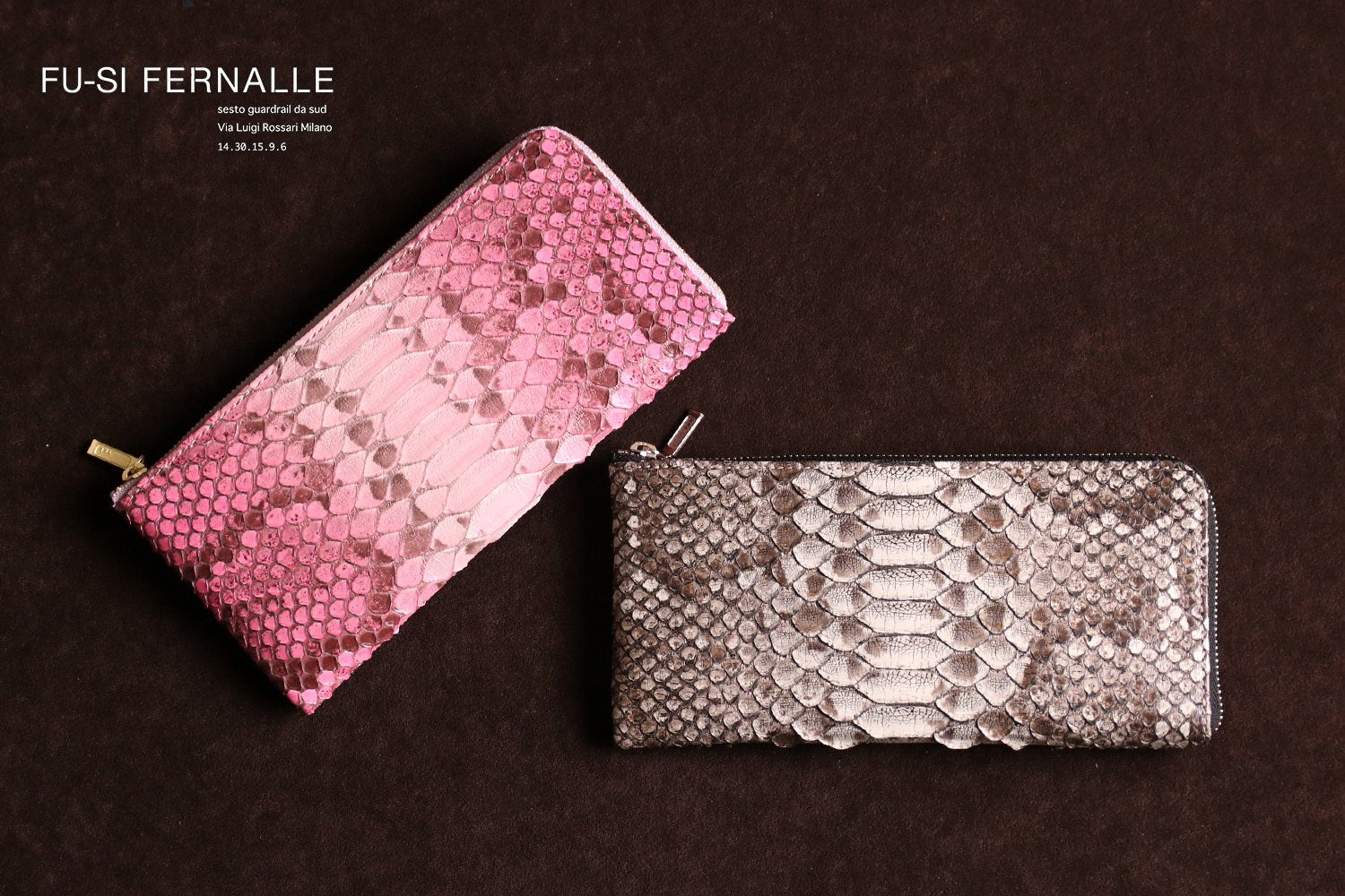 FU-SI FERNALLE / TOPAZ PYTHON 錢包系列 精美日本製造蟒蛇皮長錢包,配有大拉鍊
