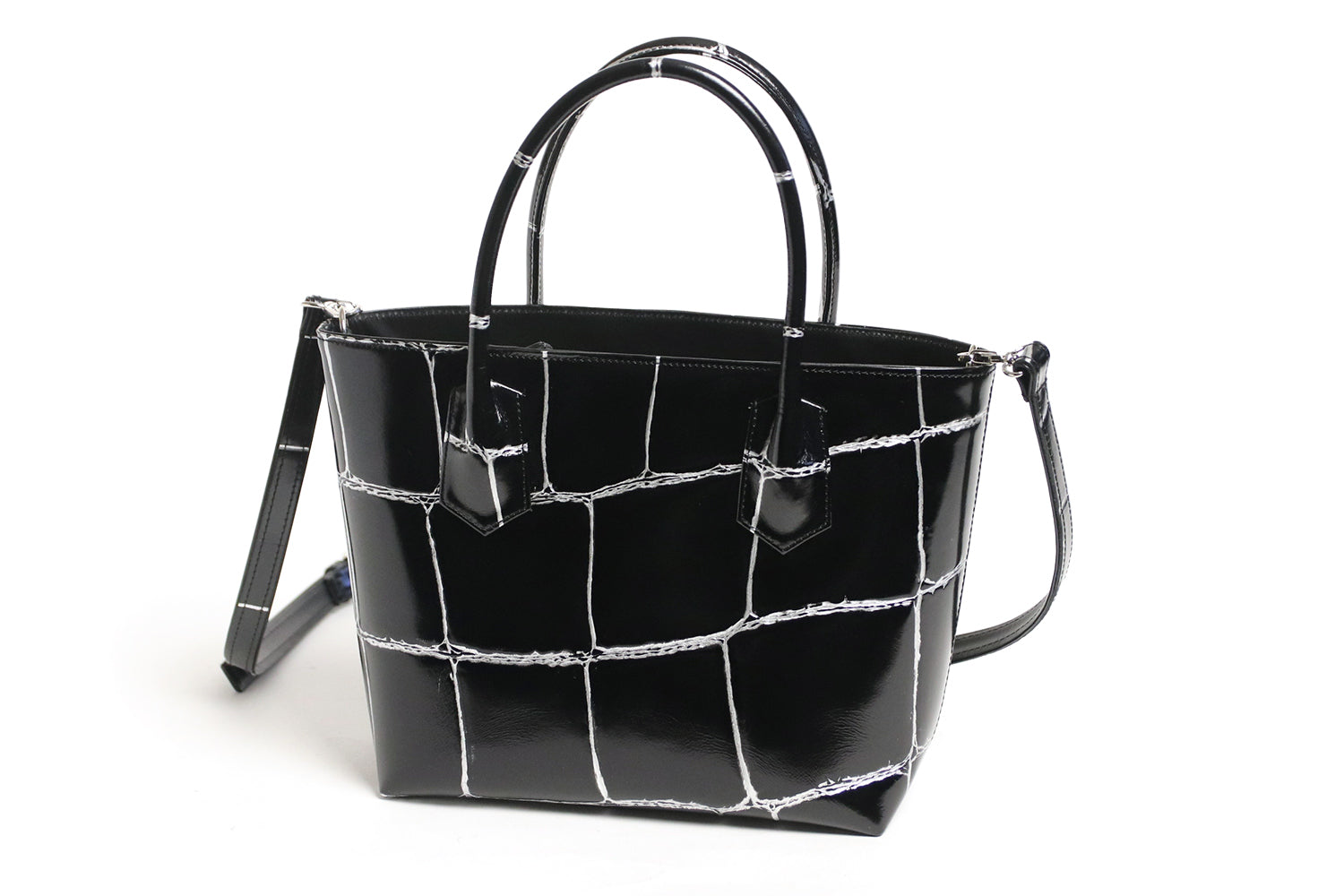 REALMIND / PRIMA 艶めくラージクロコ型押しレザーの2wayバッグ