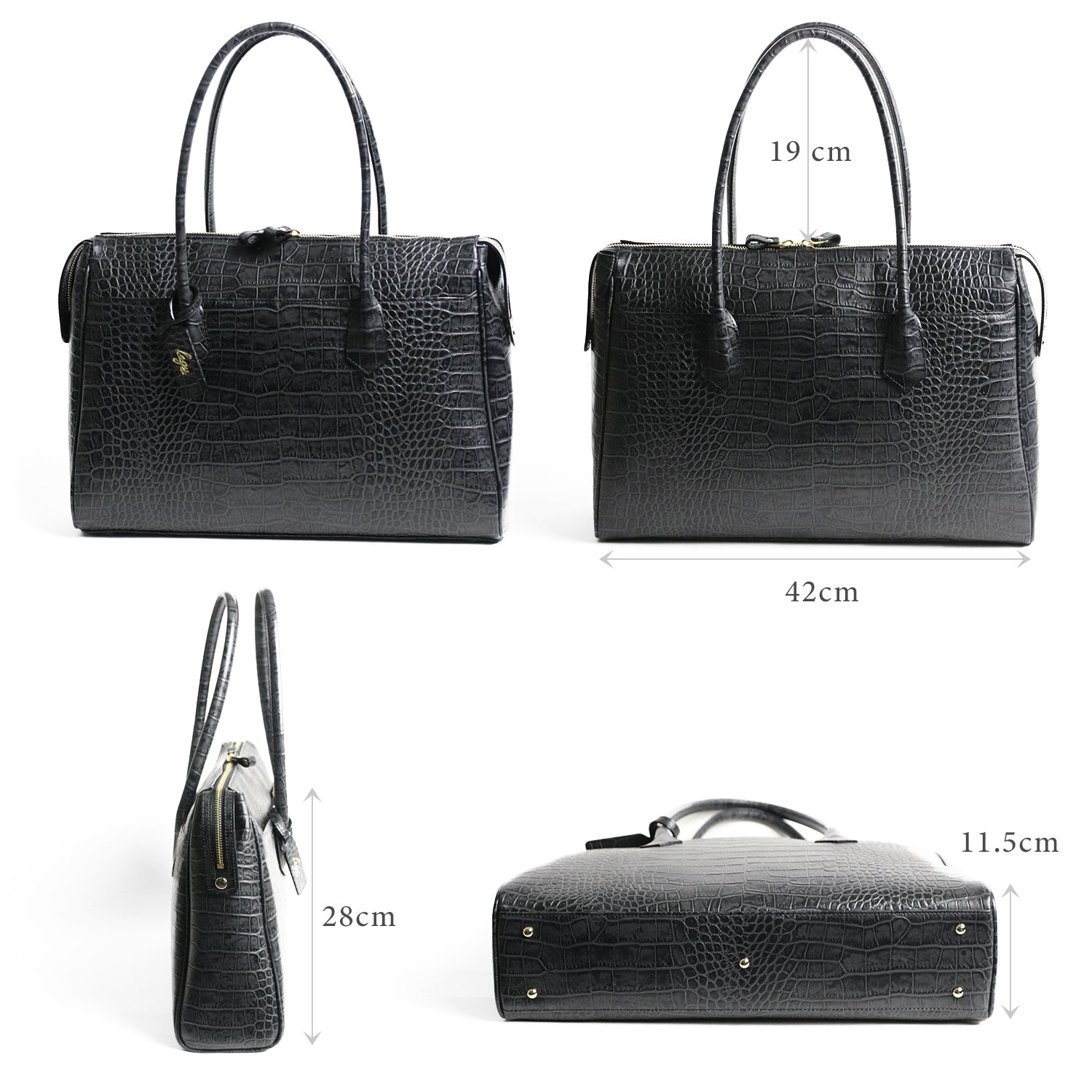 legu by LILY / Chroma A business tote bag made of luxurious crocodile embossed leather