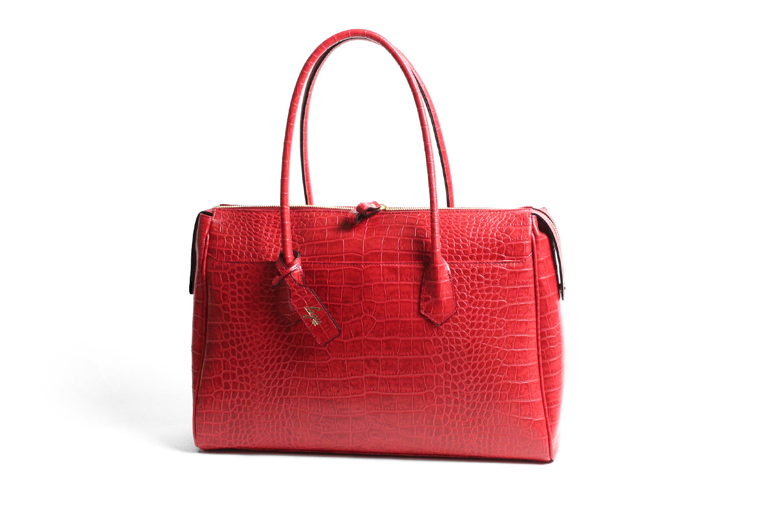 legu by LILY / Chroma A business tote bag made of luxurious crocodile embossed leather