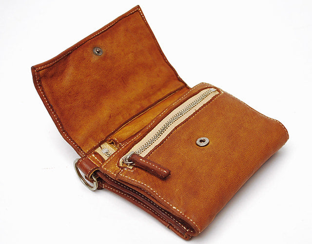 REALMIND / FORO A unique texture. Soft and lightweight folding wallet made of high-quality piece-dyed horse-tanned leather