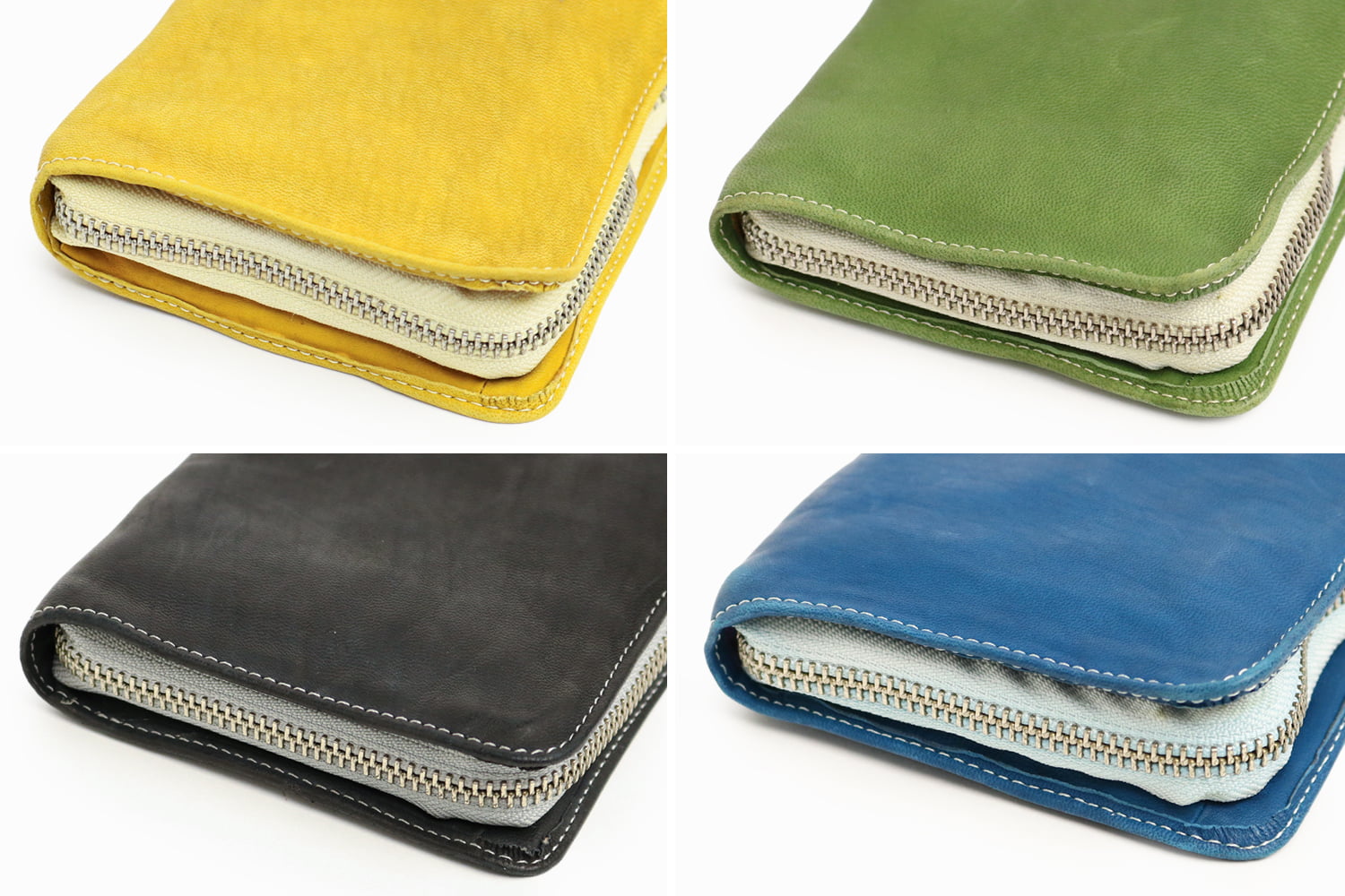 REALMIND / FORO A unique texture. Soft and lightweight high-quality piece-dyed horse tan leather long wallet