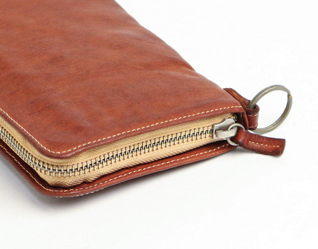 REALMIND / FORO A unique texture. Soft and lightweight high-quality piece-dyed horse tan leather long wallet