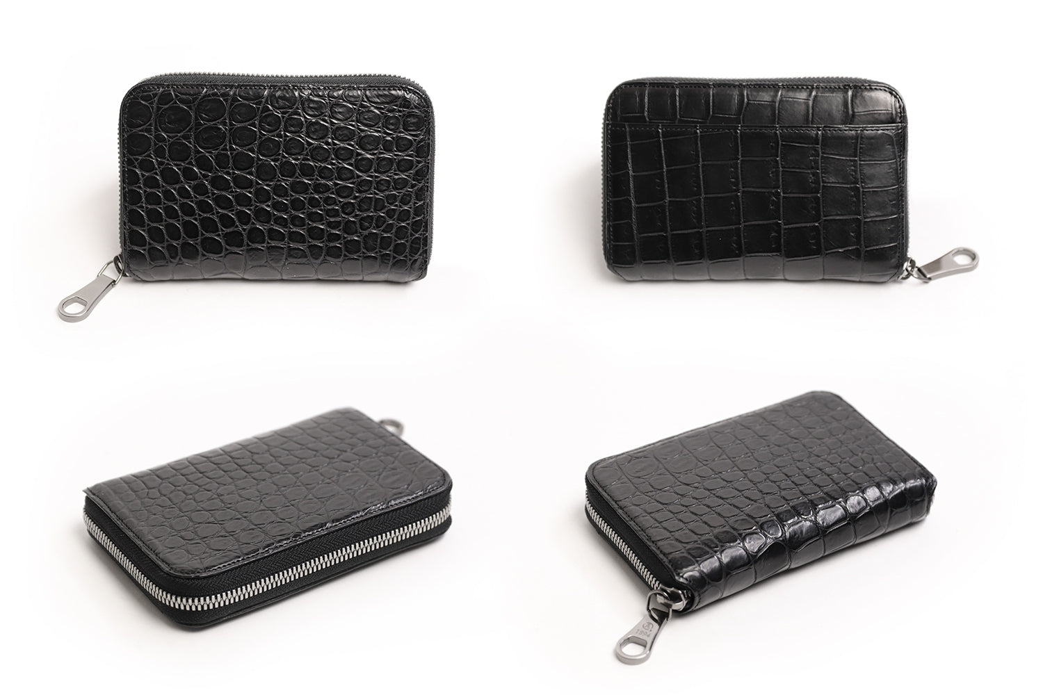 Luggage AOKI 1894 / Matt Crocodile Beautiful round zipper folding wallet made of Nile crocodile that exudes elegance