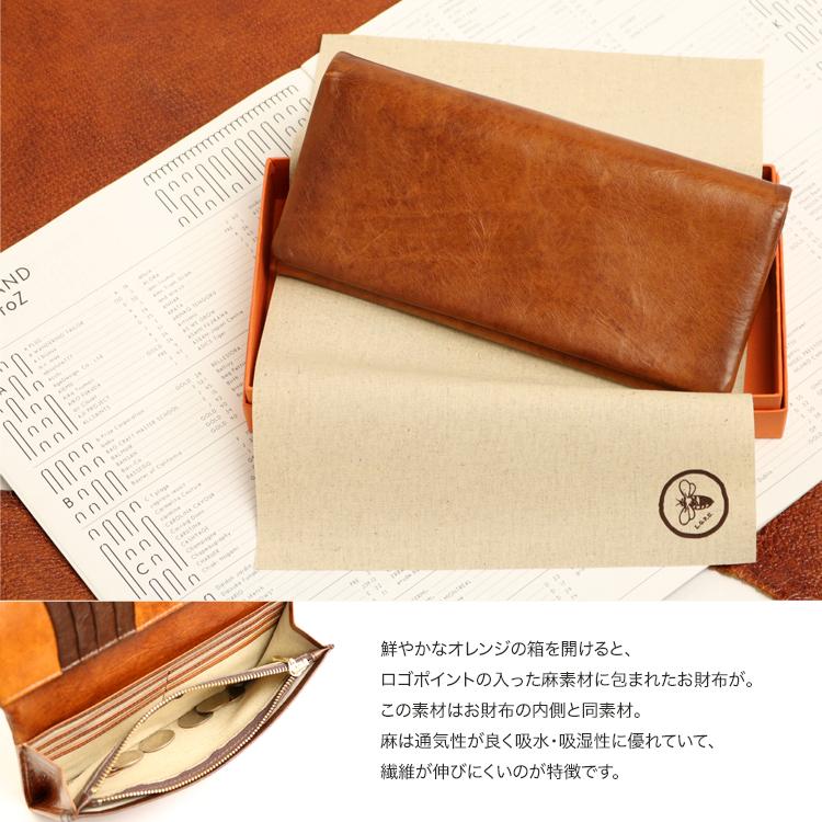 la GALLERIA / Arrosto Antique color long wallet with uneven dyeing and shadow finish