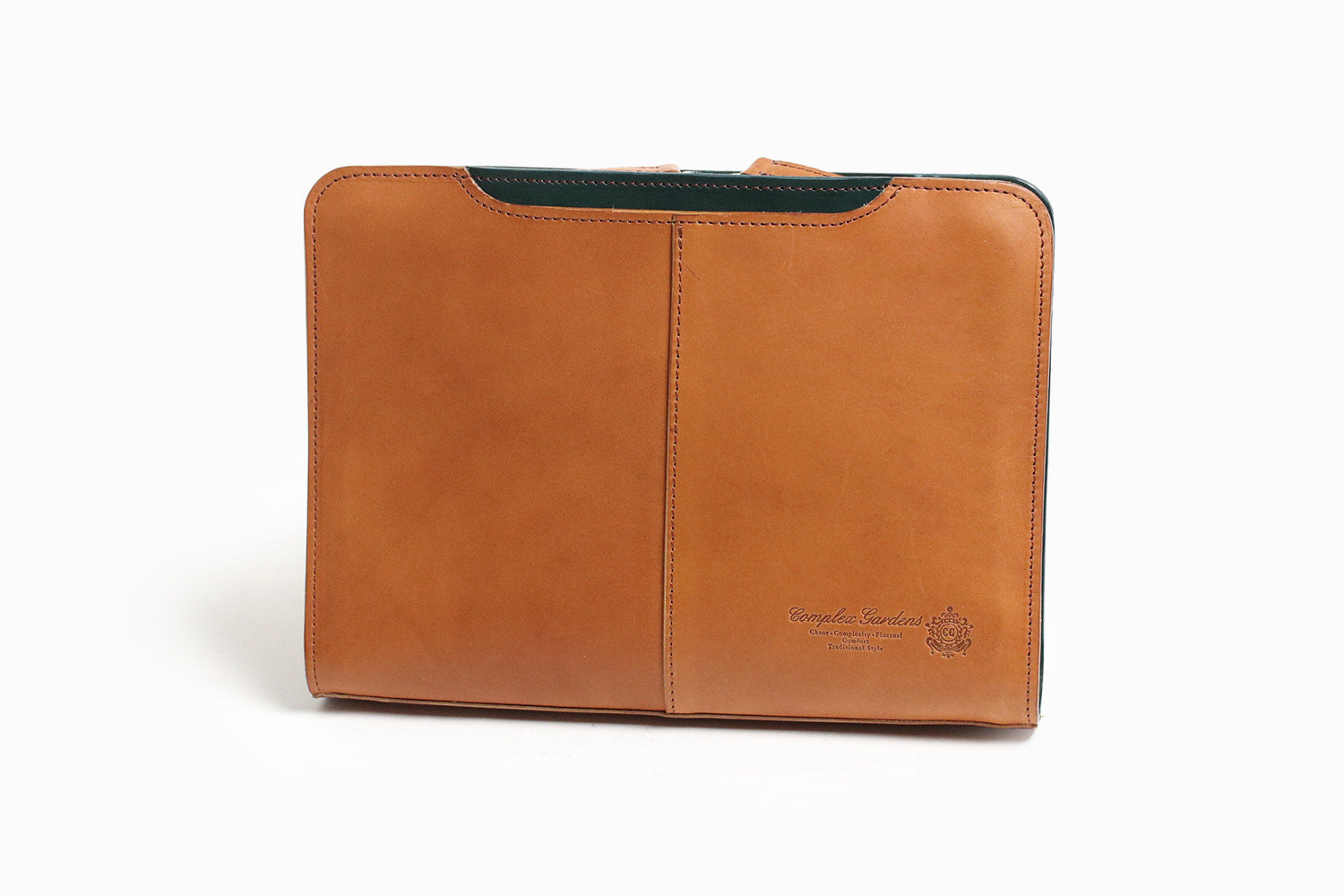 COMPLEX GARDENS / 眼蔵 ゲンゾウ  上質で肉厚なバケッタレザーを贅沢に使用したラウンドジップクラッチバッグ